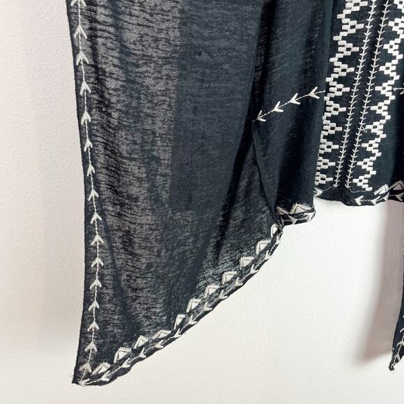 Haute Project Cardigan Asymmetrical Lightweight Boho Black Large - Picture 6 of 8